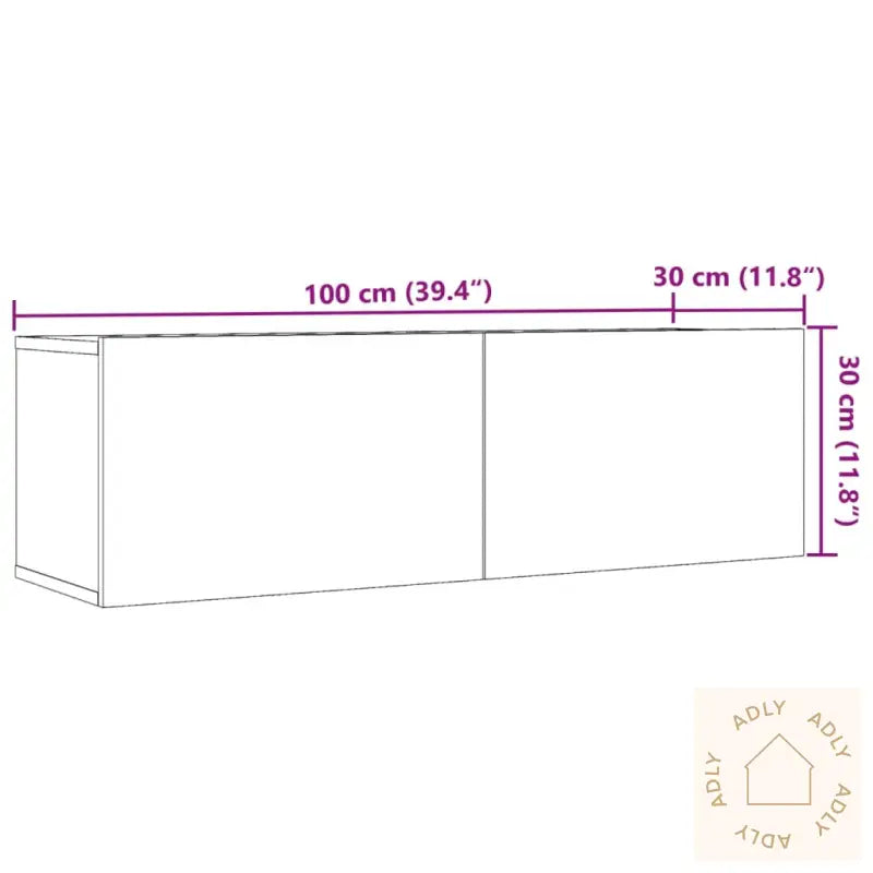 Veggmonterte Tv-Benker 2 Stk Artisan Eik 100X30X30 Cm