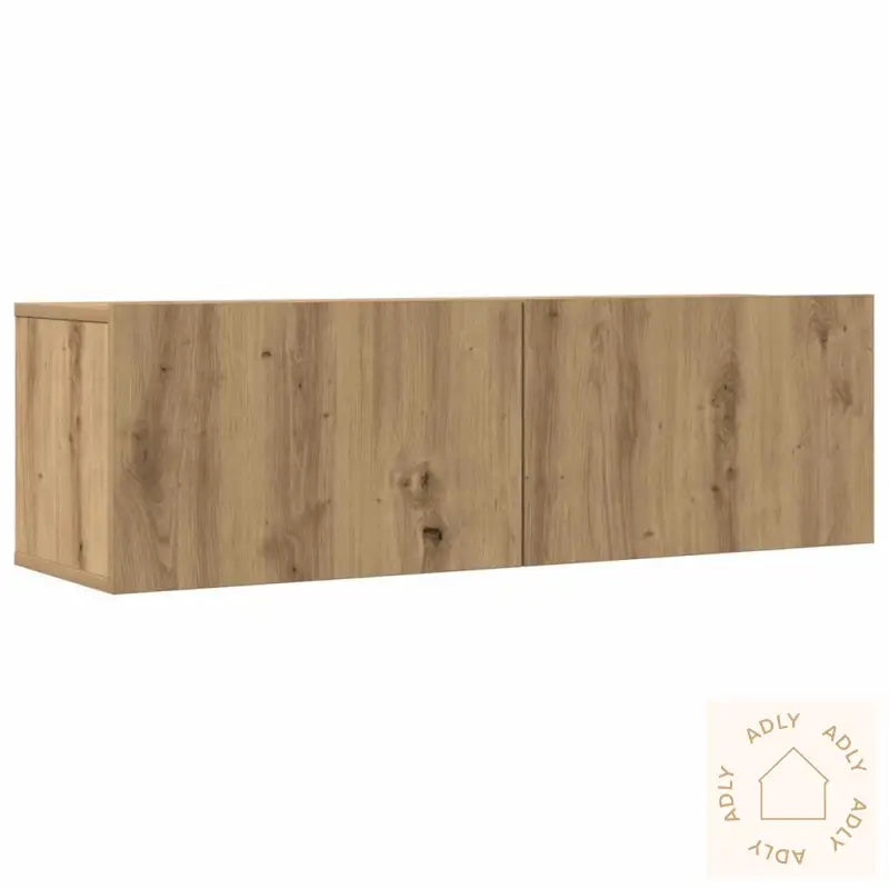 Tv-Skapsett 7 Deler Veggmontert Artisan Eik Konstruert Tre