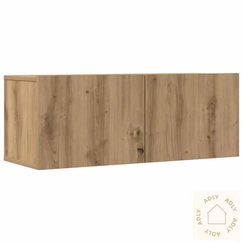 Tv-Skapsett 4 Deler Veggmontert Artisan Eik Konstruert Tre