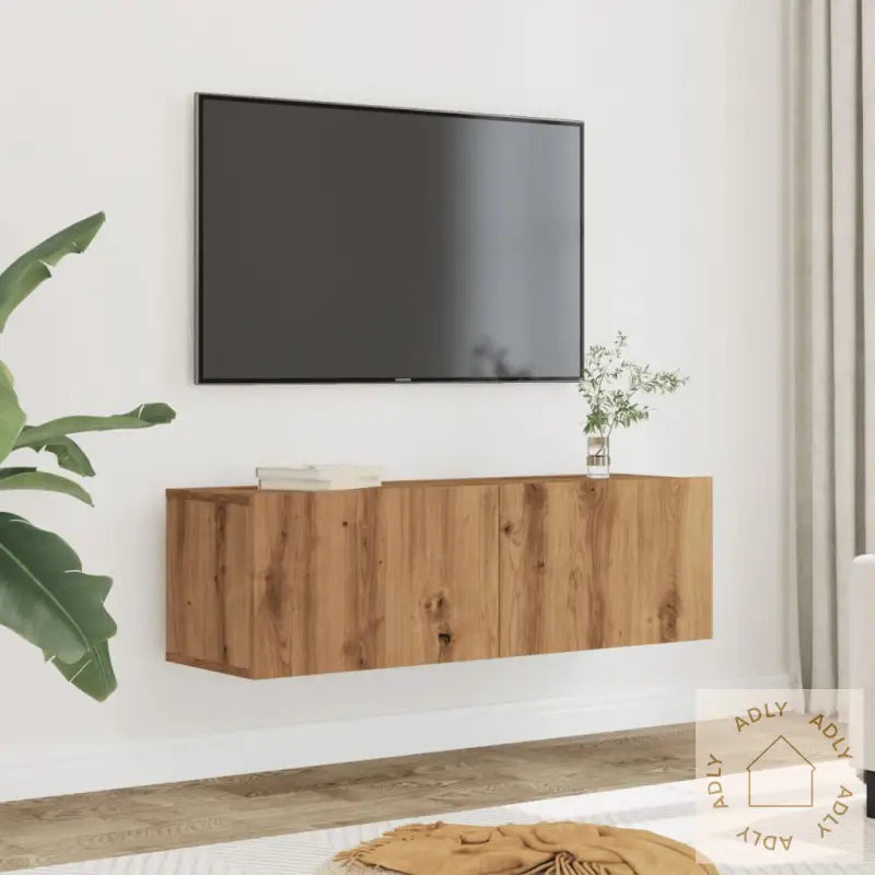 Veggmonterte Tv-Benker 2 Stk Artisan Eik 100X30X30 Cm