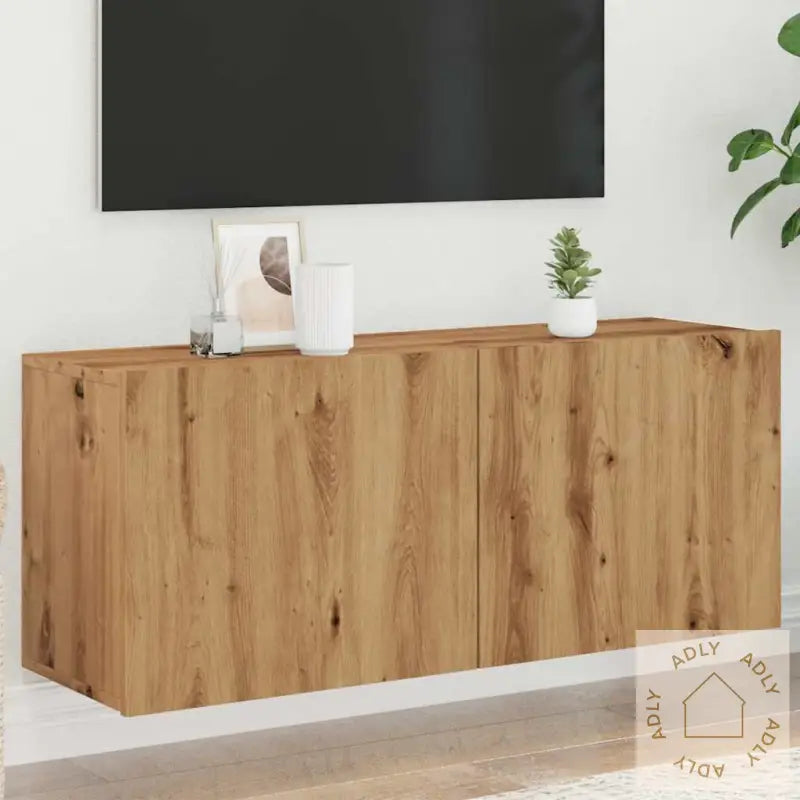 Vegghengt Tv-Benk Artisan Eik 100X30X41 Cm