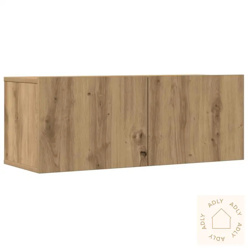 Tv-Skapsett 7 Deler Veggmontert Artisan Eik Konstruert Tre