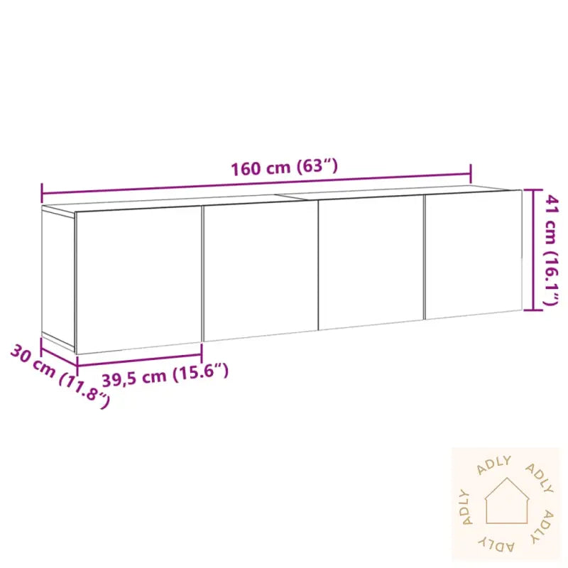 Veggmonterte Tv-Benker 2 Stk Artisan Eik 80X30X41 Cm