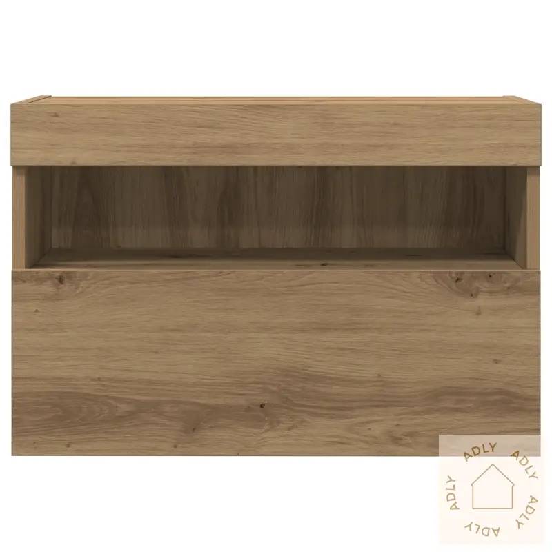 Tv Veggskap Med Led Lys Artisan Eik 60X30X40 Cm