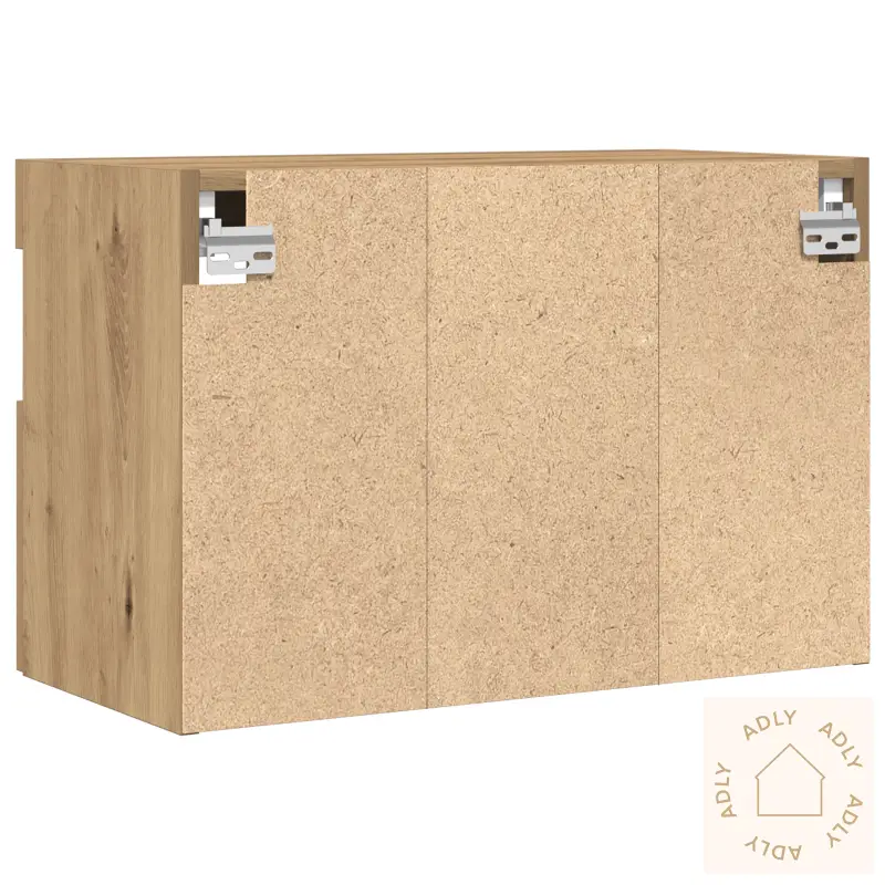 Tv Veggskap Med Led Lys Artisan Eik 60X30X40 Cm