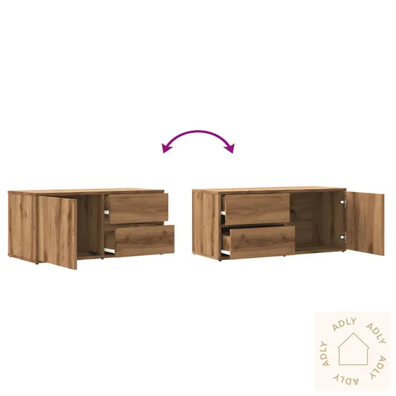 Tv-Benk Artisan Eik 80X34X35,5 Cm Konstruert Tre