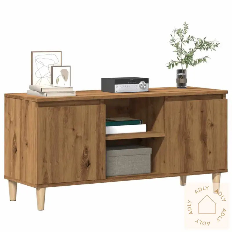 Tv-Benk Artisan Eik 102X35X50 Cm Konstruert Tre