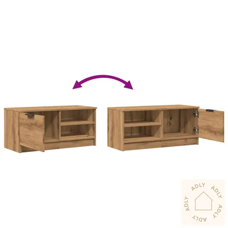 Tv-Benker 2 Stk Artisan Eik 80X35X36,5 Cm Konstruert Tre
