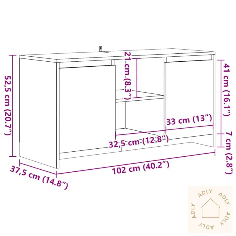 Tv-Benk Artisan Eik 102X37,5X52,5 Cm Konstruert Tre