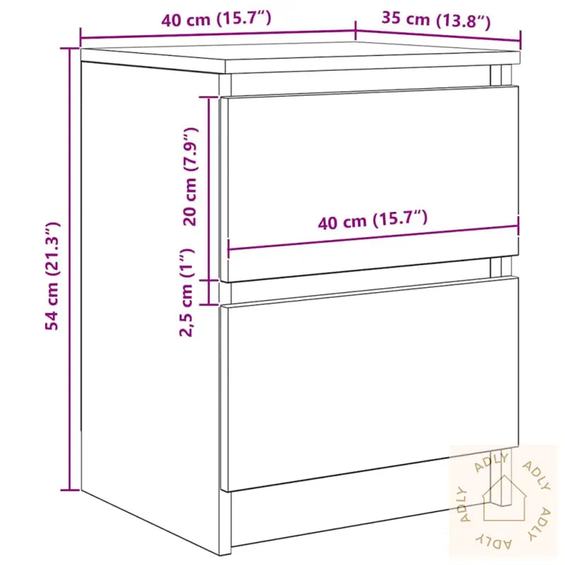 Tv-Benk Artisan Eik 40X35X54 Cm Konstruert Tre