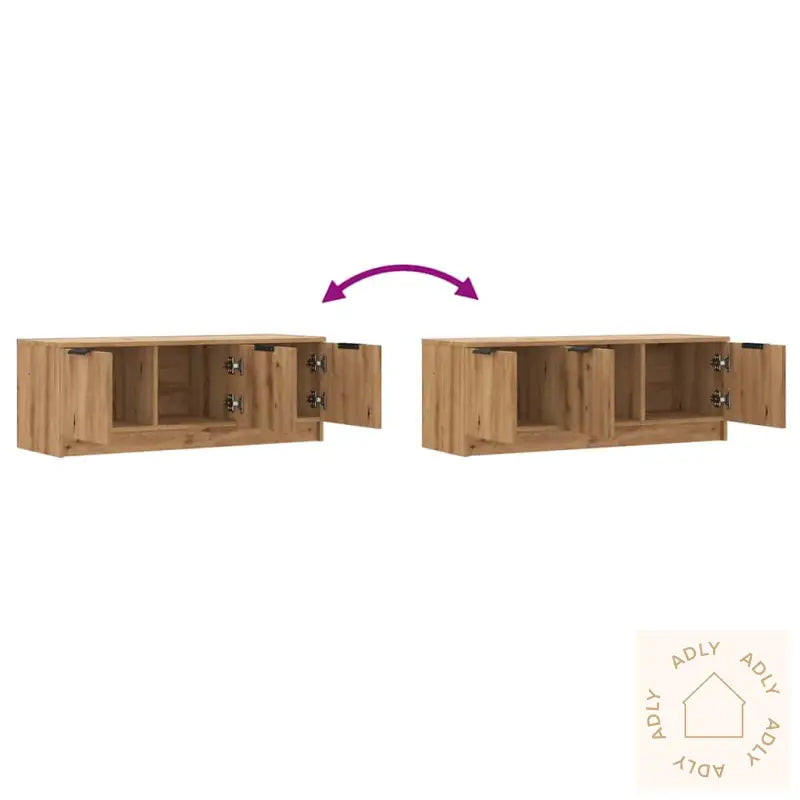 Tv-Benk Artisan Eik 102X35X36,5 Cm Konstruert Tre