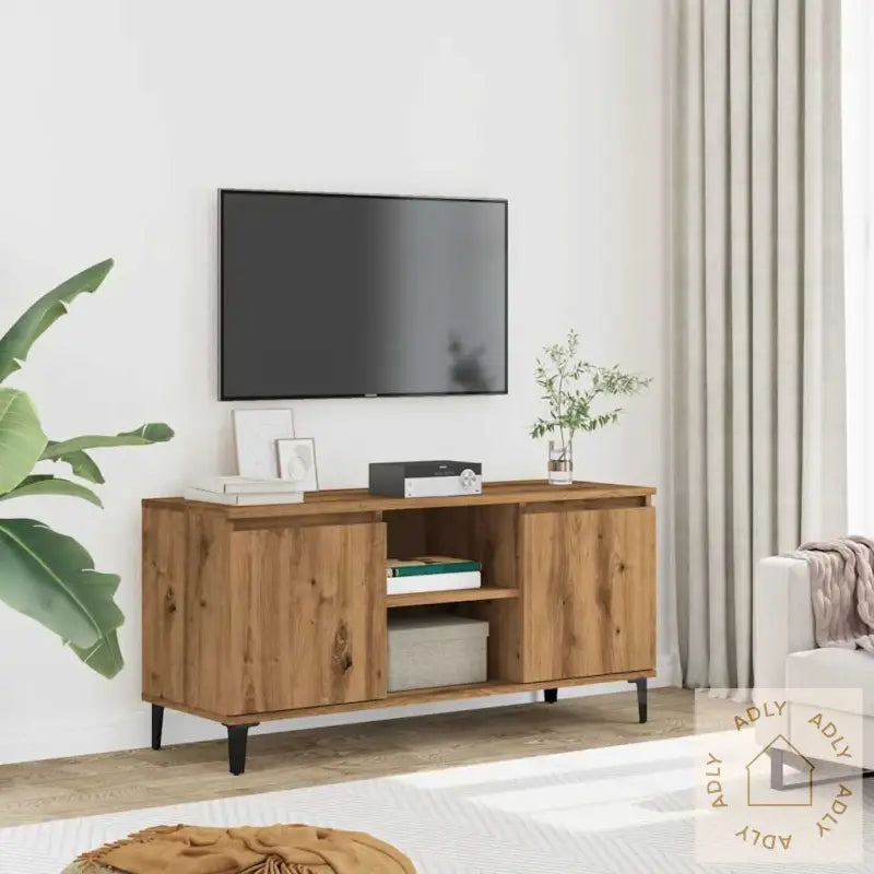 Tv-Benk Artisan Eik 102X35X50 Cm Konstruert Tre