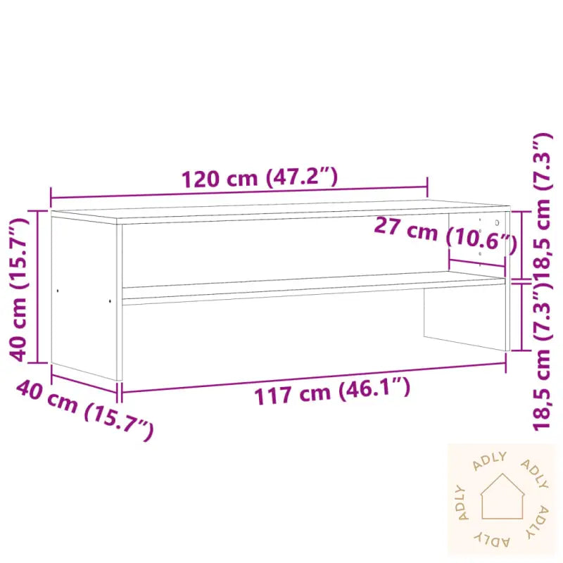 Tv-Benk Artisan Eik 120X40X40 Cm Sponplate