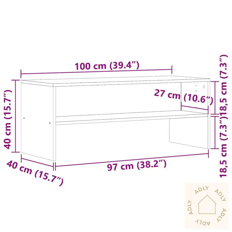 Tv-Benk Artisan Eik 100X40X40 Cm Konstruert Tre