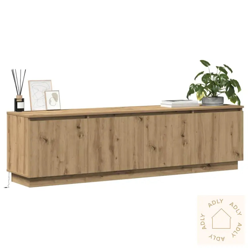 Tv Skap Med Led Artisan Eik 180X38X49 Cm Konstruert Tre