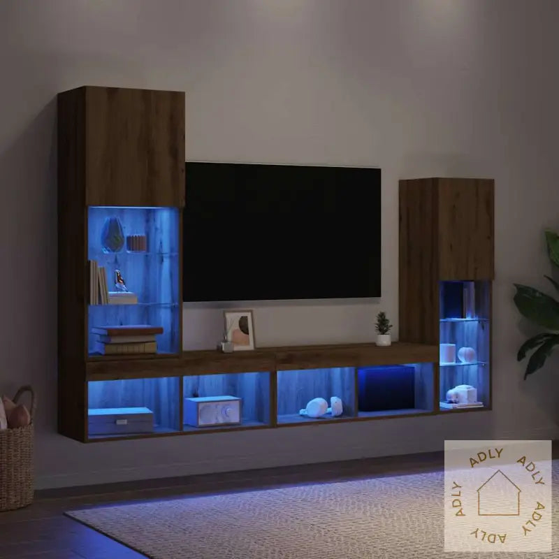 Tv-Skap Med Led-Lys Artisan Eik 40.5X30X102 Cm