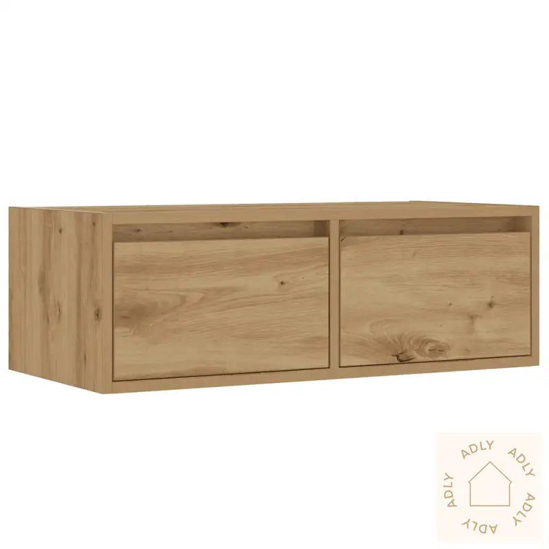 Tv-Benk Med Led-Lys Artisan Eik 75X35,5X25 Cm