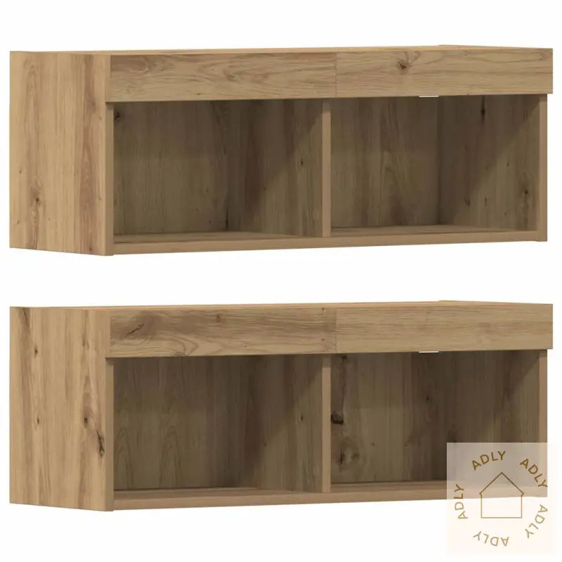 Tv-Skap Med Led-Lys Artisan Eik 40.5X30X102 Cm
