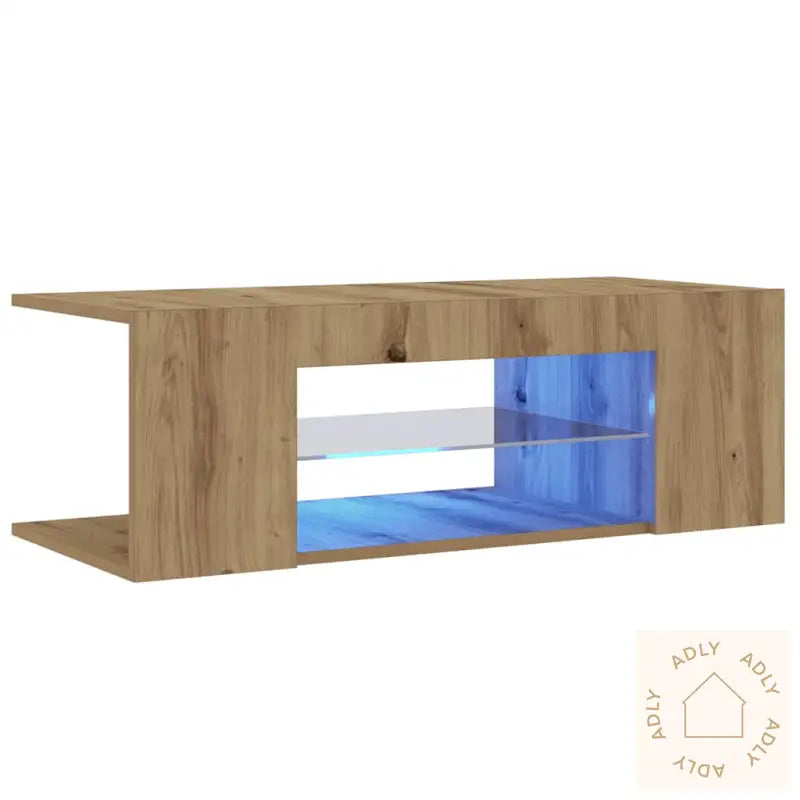 Tv-Benk Med Led-Lys Artisan Eik 90X39X30 Cm Konstruert Tre