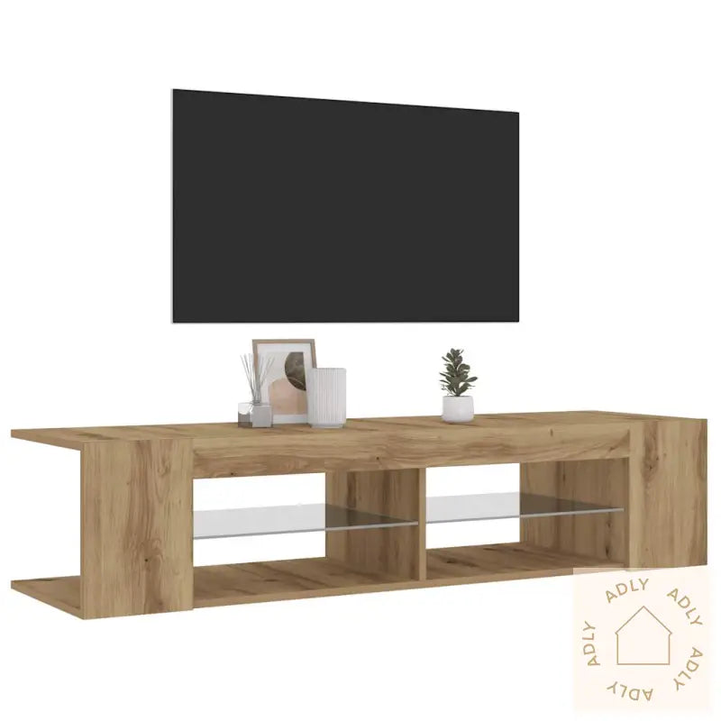 Tv-Benk Med Led-Lys Artisan Eik 135X39X30 Cm Konstruert Tre