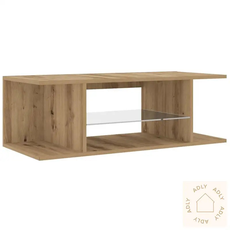 Tv-Benk Med Led-Lys Artisan Eik 90X39X30 Cm Konstruert Tre