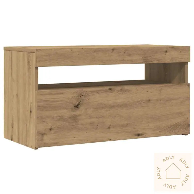 Tv-Benk Med Led-Lys Artisan Eik 75X35X40 Cm Konstruert Tre