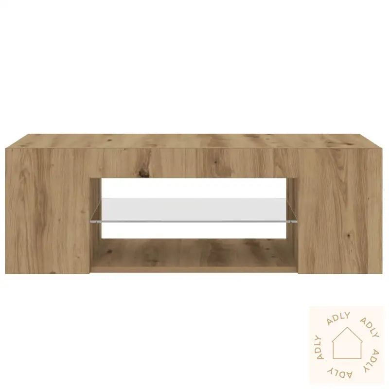 Tv-Benk Med Led-Lys Artisan Eik 90X39X30 Cm Konstruert Tre