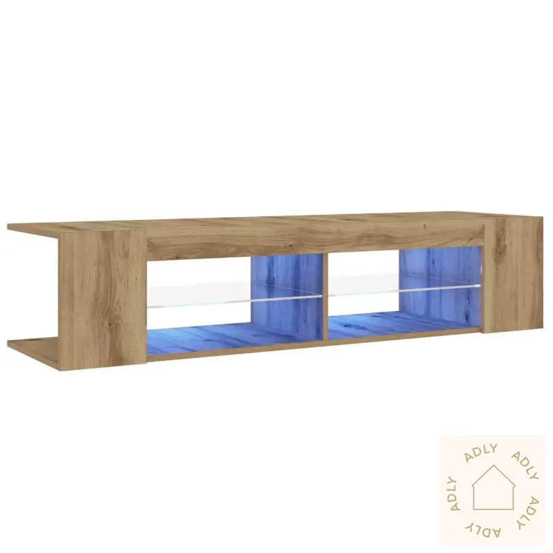 Tv-Benk Med Led-Lys Artisan Eik 135X39X30 Cm Konstruert Tre