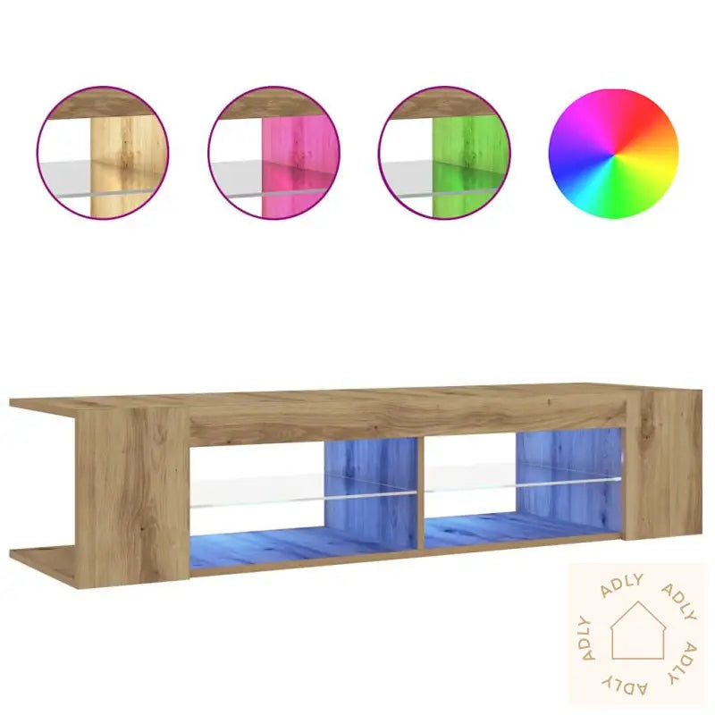 Tv-Benk Med Led-Lys Artisan Eik 135X39X30 Cm Konstruert Tre