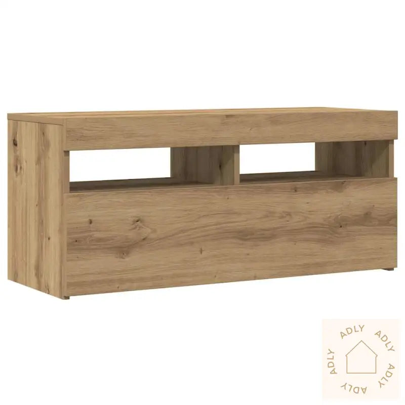 Tv-Benk Med Led-Lys Artisan Eik 90X35X40 Cm Konstruert Tre