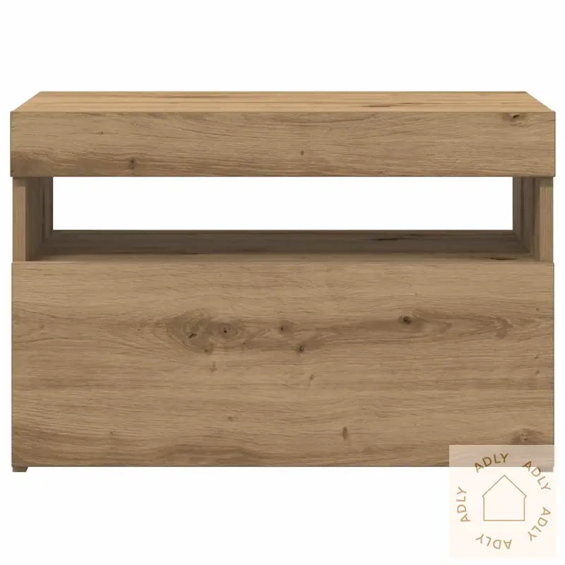 Tv-Benk Med Led-Lys 2 Stk Artisan Eik Konstruert Tre