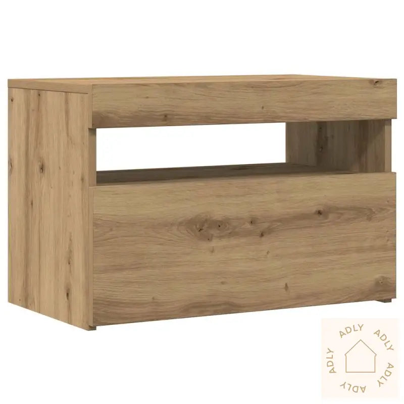 Tv-Benk Med Led-Lys 2 Stk Artisan Eik Konstruert Tre