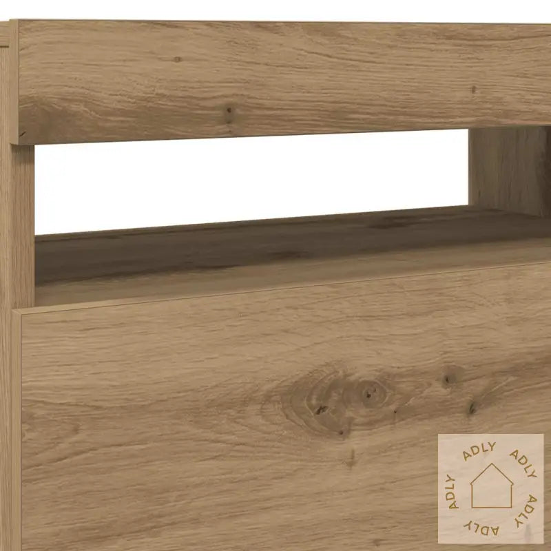 Tv-Benk Med Led-Lys 2 Stk Artisan Eik Konstruert Tre
