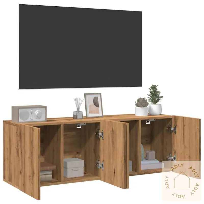 Veggmonterte Tv-Benker 2 Stk Artisan Eik 60X30X41 Cm