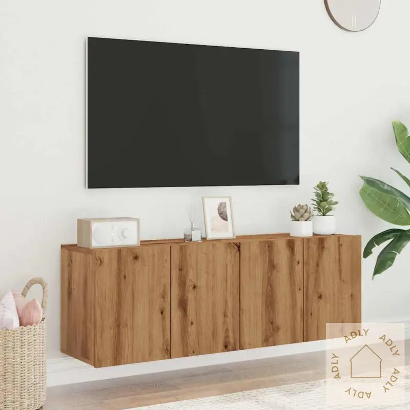 Veggmonterte Tv-Benker 2 Stk Artisan Eik 60X30X41 Cm