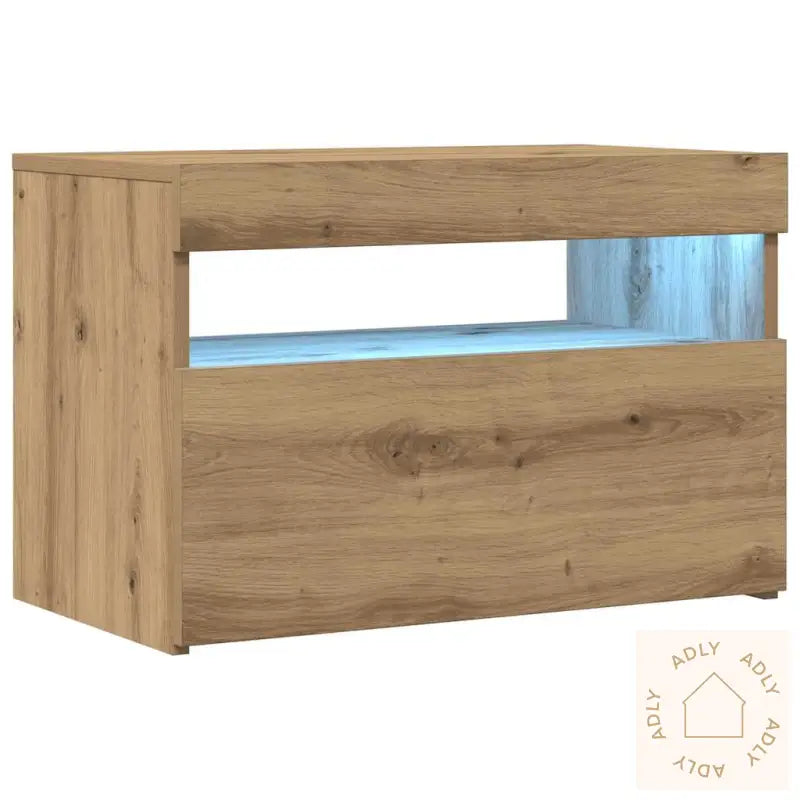 Tv-Benk Med Led-Lys Artisan Eik 60X35X40 Cm Konstruert Tre