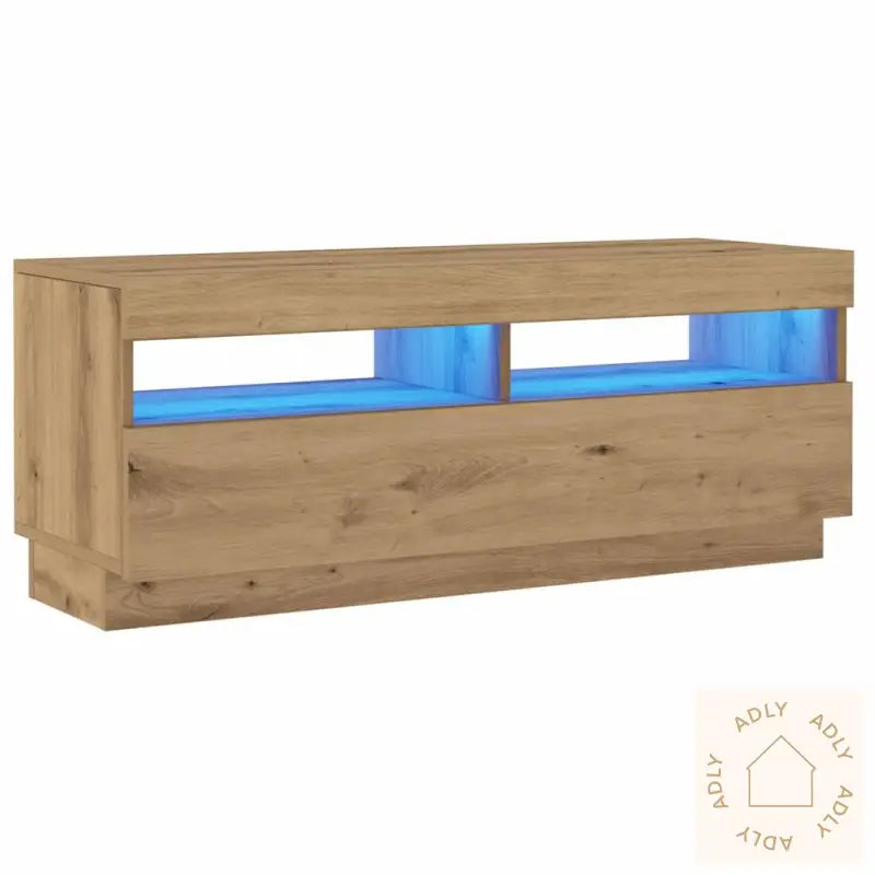 Tv-Benk Med Led-Lys Artisan Eik 100X35X40 Cm Konstruert Tre