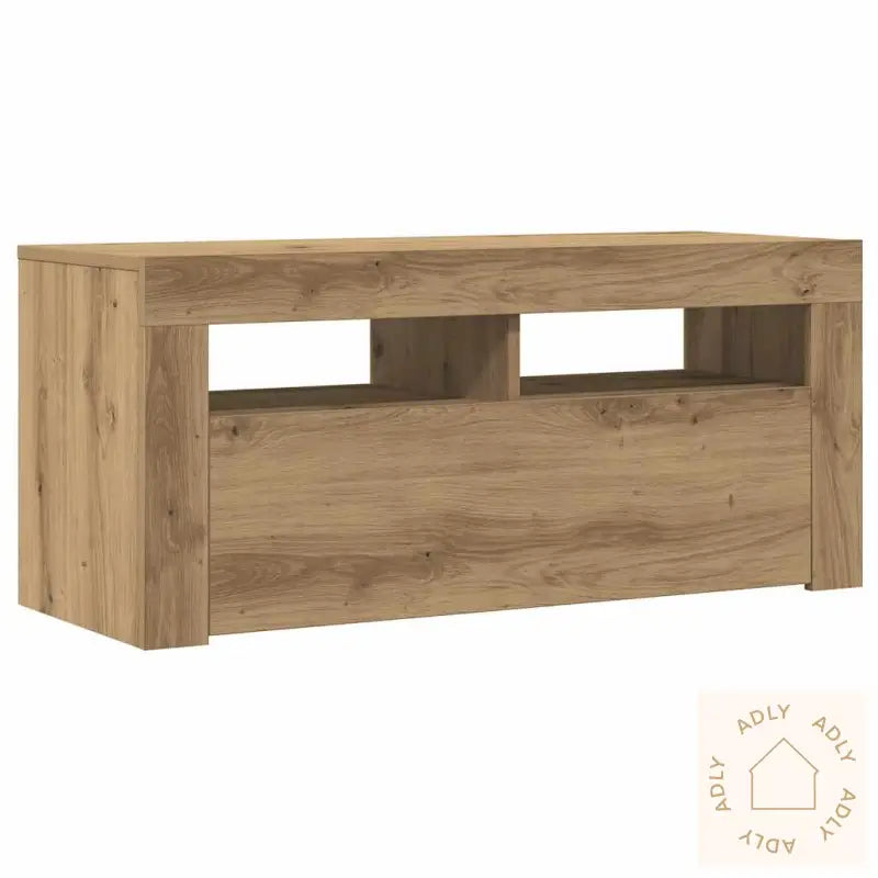 Tv-Benk Med Led-Lys Artisan Eik 90X35X40 Cm Konstruert Tre