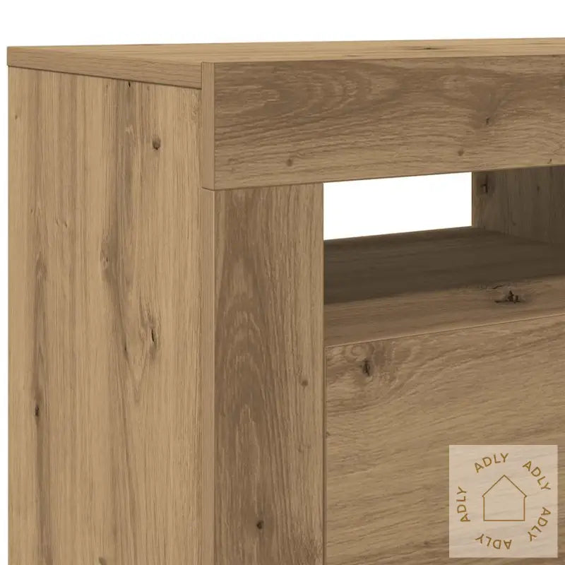 Tv-Benk Med Led-Lys Artisan Eik 90X35X40 Cm Konstruert Tre