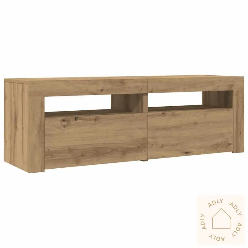 Tv-Benk Med Led-Lys Artisan Eik 120X35X40 Cm Konstruert Tre
