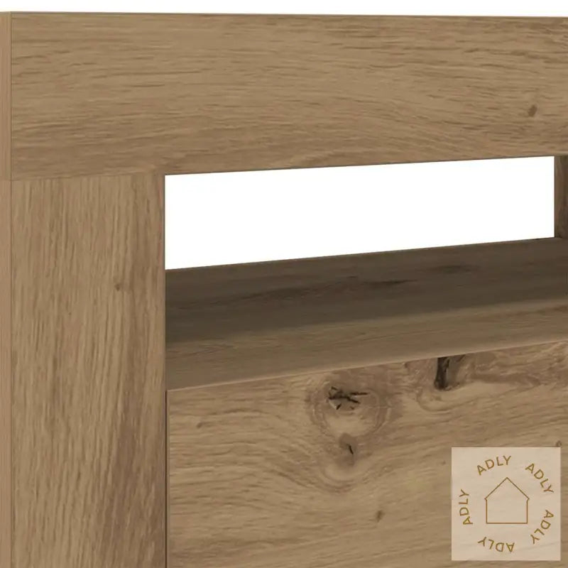 Tv-Benk Med Led-Lys Artisan Eik 120X35X40 Cm Konstruert Tre