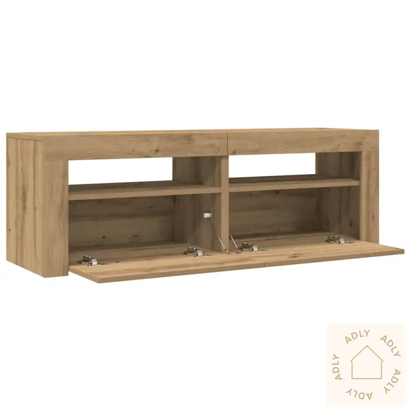 Tv-Benk Med Led-Lys Artisan Eik 120X35X40 Cm Konstruert Tre