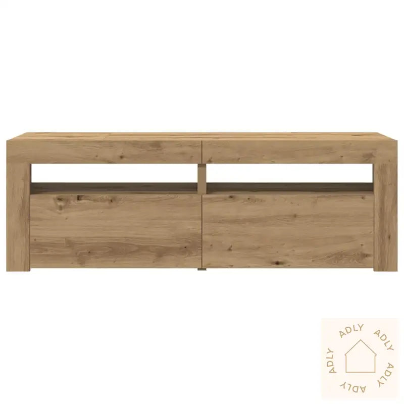 Tv-Benk Med Led-Lys Artisan Eik 120X35X40 Cm Konstruert Tre