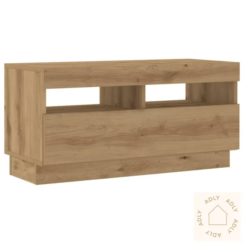 Tv-Benk Med Led-Lys Artisan Eik 80X35X40 Cm Konstruert Tre