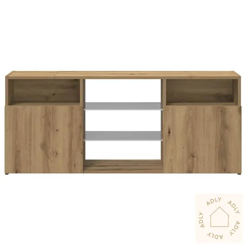 Tv-Benk Med Led-Lys Artisan Eik 120X30X50 Cm Konstruert Tre