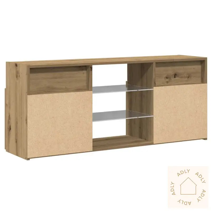 Tv-Benk Med Led-Lys Artisan Eik 120X30X50 Cm Konstruert Tre