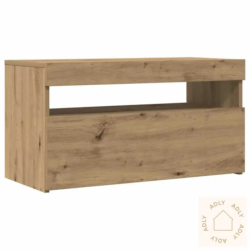 Tv-Benk Med Led-Lys 2 Stk Artisan Eik Konstruert Tre