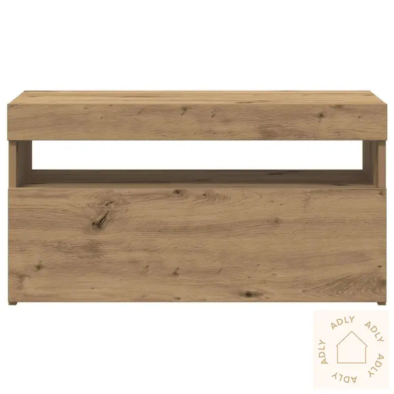 Tv-Benk Med Led-Lys 2 Stk Artisan Eik Konstruert Tre