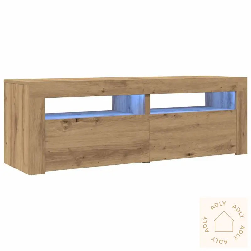 Tv-Benk Med Led-Lys Artisan Eik 120X35X40 Cm Konstruert Tre