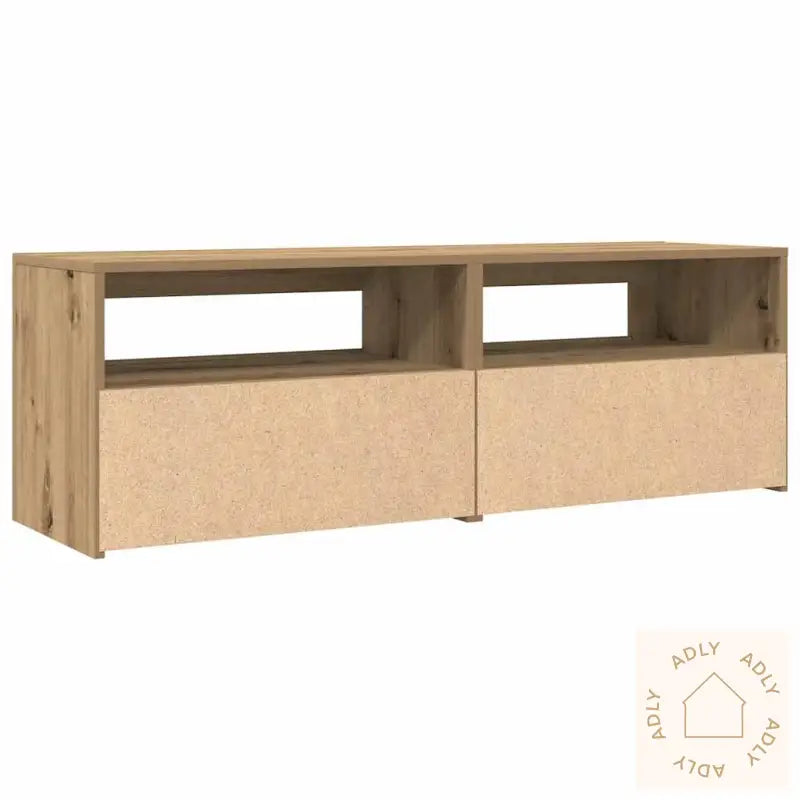 Tv-Benk Med Led-Lys Artisan Eik 120X35X40 Cm Konstruert Tre